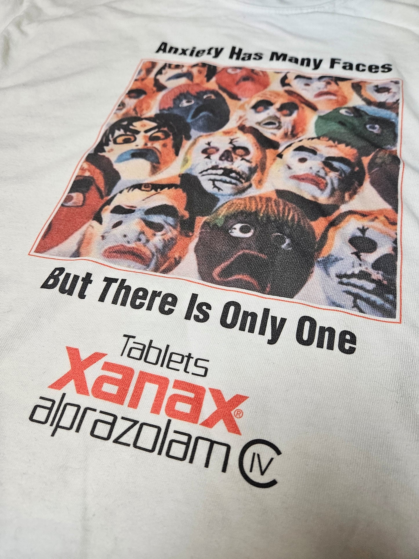 Anxiety Has Many Faces But There Is Only One Xanax Short Sleeve T-Shirt