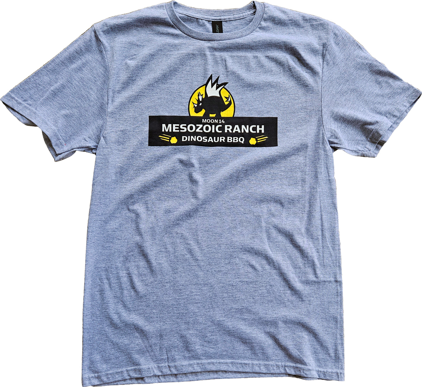 Moon 14 Mesozoic Ranch Dinosaur BBQ Short Sleeve T-Shirt